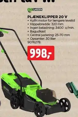 jem & fix PLÆNEKLIPPER 20 V tilbud