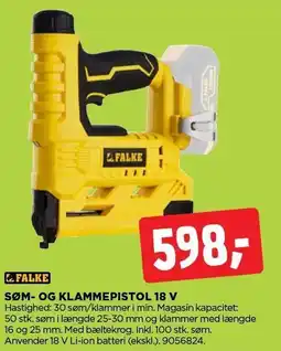jem & fix SØM- OG KLAMMEPISTOL 18 V tilbud