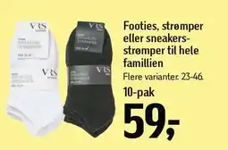 Føtex Footies, strømper eller sneakersstrømper til hele familien tilbud