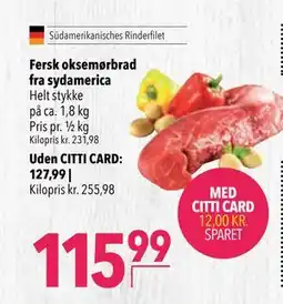 Citti Fersk oksemørbrad fra sydamerica tilbud