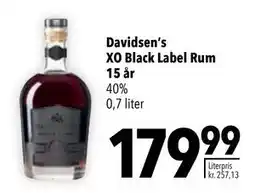 Citti Davidsen’s XO Black Label Rum 15 år tilbud