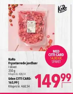 Citti KoRo Frysetørrede jordbær tilbud