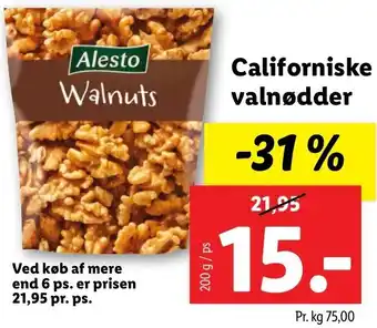 Lidl Californiske Valnødder 200g tilbud