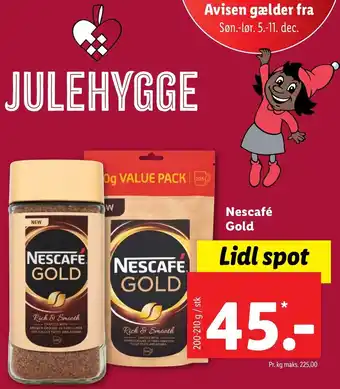 Lidl Nescafé Gold 200g-210 45 tilbud