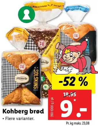 Lidl Kohberg Brød 390-1000 tilbud