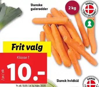 Lidl Danske Gulerødder 2 Kg. tilbud