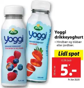 Lidl Yoggi Drikkeyoghurt 250 ml tilbud