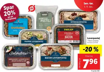 Lidl Leverpostej 200-500g tilbud
