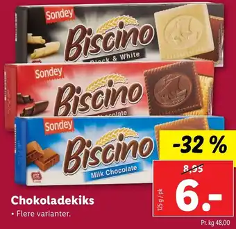 Lidl Chokoladekiks 125g tilbud
