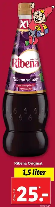 Lidl Ribena Original 1,5 Liter tilbud