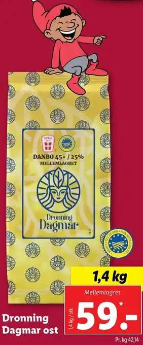 Lidl Dronning Dagmar Ost 1,4 Kg tilbud