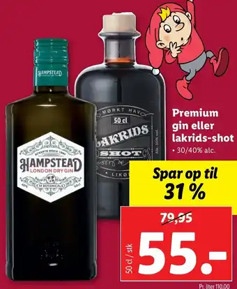Lidl Premium Gin Eller Lakrids-Shot tilbud