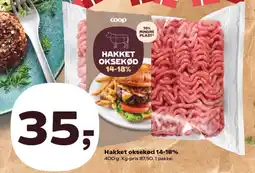 Kvickly Hakket oksekød 14-18% tilbud