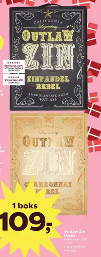 Kvickly OUTLAW Zin i boks tilbud