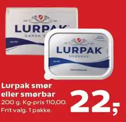 Kvickly LURPAK Smør eller smørbar tilbud