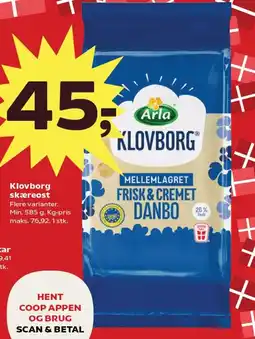 Kvickly Klovborg skæreost tilbud