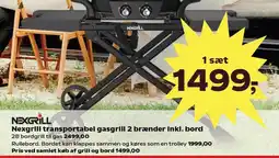 Kvickly Nexgrill transportabel gasgrill 2 brænder inkl. bord tilbud