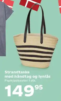 Kvickly Strandtaske med håndtag og lynlås tilbud