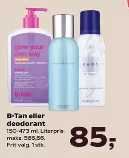 Kvickly B-tan eller deodorant tilbud