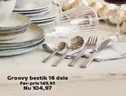 Kvickly Groovy bestik 16 dele tilbud