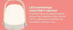 Kvickly Led bordlampe med usb-c oplader tilbud