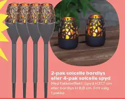 Kvickly 2-pak solcelle bordlys eller 4-pak solcelle spyd tilbud