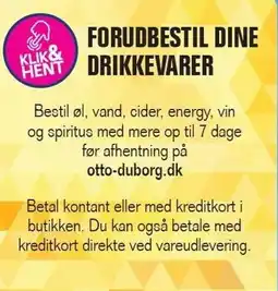 Otto Duborg FORUDBESTIL DINE DRIKKEVARER tilbud