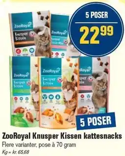 Otto Duborg ZooRoyal Knusper Kissen kattesnacks 70 gram tilbud