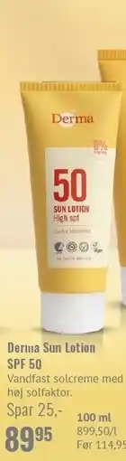 Helsam Derma Sun Lotion SPF 50 tilbud