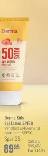 Helsam Derma Kids Sol Lotion SPF50 tilbud
