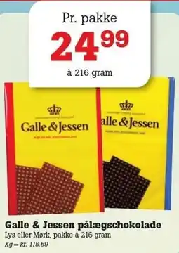 Poetzsch Padborg Galle & Jessen pålægschokolade tilbud
