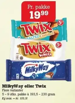 Poetzsch Padborg MilkyWay eller Twix tilbud