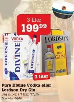 Poetzsch Padborg Pure Divine Vodka eller Lordson Dry Gin tilbud