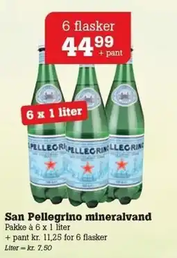 Poetzsch Padborg San Pellegrino mineralvand 6 x 1 liter tilbud