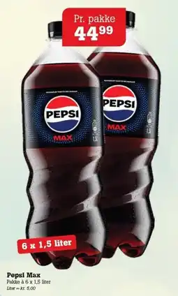 Poetzsch Padborg Pepsi Max 6 x 1,5 liter tilbud