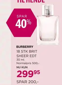 Salling 18 STK BRIT SHEER EDT tilbud