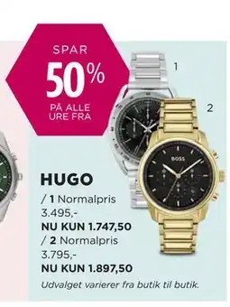 Salling SPAR 50% PÅ ALLE URE FRA HUGO tilbud