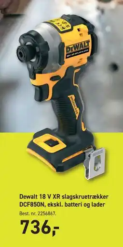 Johannes Fog Dewalt 18 V XR slagskruetrækker DCF850N, ekskl. batteri og lader tilbud