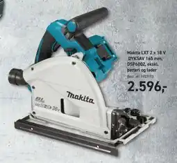 Johannes Fog Makita LXT 2 x 18 V DYKSAV 165 mm, DSP600Z, ekskl. batteri og lader tilbud