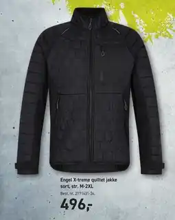 Johannes Fog Engel X-treme quiltet jakke sort, str. M-2XL tilbud