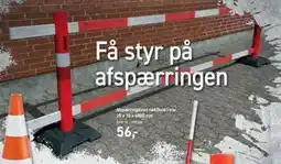 Johannes Fog Afspærringsbom rød/hvid i træ 20 x 70 x 4000 mm tilbud