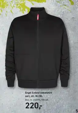 Johannes Fog Engel Extend sweatshirt sort, str. M-2XL tilbud