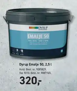 Johannes Fog Dyrup Emalje 50, 2,5 l tilbud