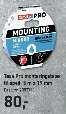 Johannes Fog Tesa Pro monteringstape til spejl, 5 m x 19 mm tilbud