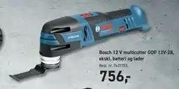 Johannes Fog Bosch 12 V multicutter GOP 12V-28, ekskl. batteri og lader tilbud