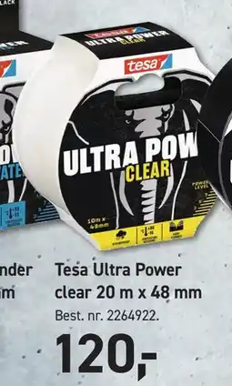 Johannes Fog Tesa Ultra Power clear 20 m x 48 mm tilbud