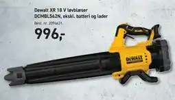 Johannes Fog Dewalt XR 18 V løvblæser DCMBL562N, ekskl. batteri og lader tilbud