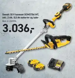 Johannes Fog Dewalt 18 V havesæt DCMST561HT, inkl. 2 stk. 5,0 Ah batterier og lader tilbud
