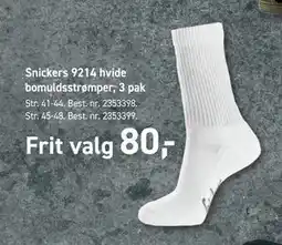 Johannes Fog Snickers 9214 hvide bomuldsstrømper, 3 pak tilbud
