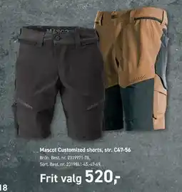 Johannes Fog Mascot Customized shorts, str. C47-56 tilbud